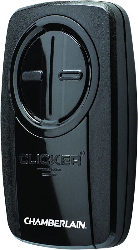 Photo 1 of Chamberlain KLIK5U-BK2 Clicker 2-Button Garage Door Opener Remote with Visor Clip, Black
