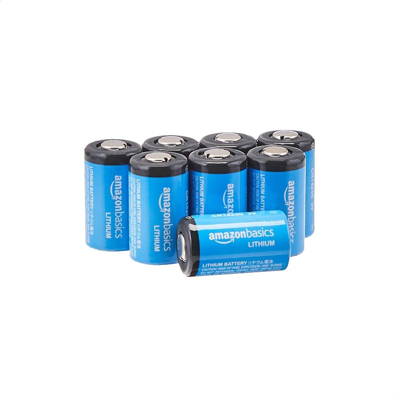 Photo 1 of Amazon Basics 8 Pack CR14250 High-Capacity 1/2 AA 3 Volt Lithium Batteries
