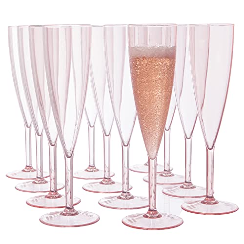 Photo 1 of 
US Acrylic Plastic 5 Ounce One Piece Champagne Flute in Rose | Set of 12 Wine Stems | Reusable, BPA-free, Made in the USA, Top-rack Dishwasher Safe
