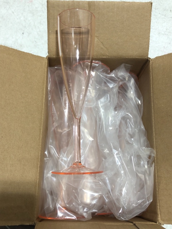 Photo 1 of 
US Acrylic Plastic 5 Ounce One Piece Champagne Flute in Rose | Set of 12 Wine Stems | Reusable, BPA-free, Made in the USA, Top-rack Dishwasher Safe
