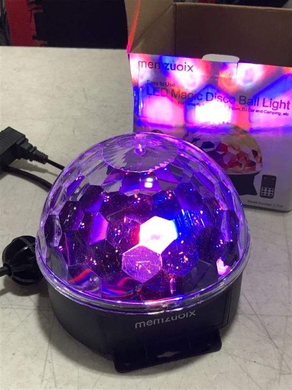 Photo 2 of Memzuoix Disco Ball Party Lights Strobe Lamp with 6 Colors Sound Activated