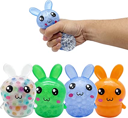 Photo 1 of Harweod 4 Pcs Squishy Easter Bunny Stress Fidget Balls,Stress Relief Fidget Balls for Easter Basket Stuffers,Easter Party Favor Gifts for Kids Adults 3 packs