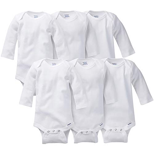 Photo 1 of GerberUnisex Baby6 Pack Long-Sleeve Onesies  6-Pack White 3-6 MOS
