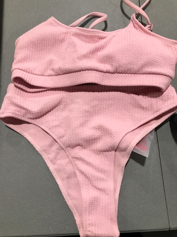 Photo 1 of 2 PIECE SWIMSUIT PINK SIZE MEDIUM 