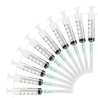 Photo 1 of 100 Pack 5ml Disposable Syringe with 21Ga 1.5 Inch Needle, Individual Package
