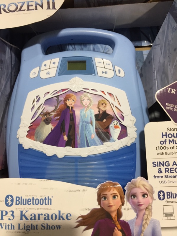 Photo 2 of eKids Frozen 2 Bluetooth Portable MP3 Karaoke Machine Player with Light Show and Recording