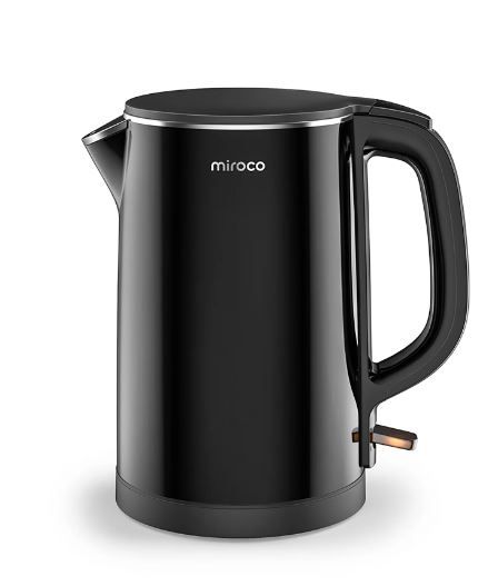 Photo 1 of Electric Kettle, miroco 1.5L Double Wall 100% Stainless Steel BPA-Free Cool Touch Tea Kettle, Black