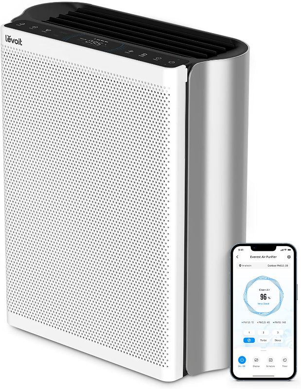 Photo 1 of LEVOIT Air Purifiers for Home Large Room, Smart WiFi and PM1/PM2.5/PM10 Monitor, H13 True HEPA Filter Captures 99.99% of Particles, Pet Allergies, Smoke, Dust, Auto Mode, Alexa Control, 1395 Sq. Ft
