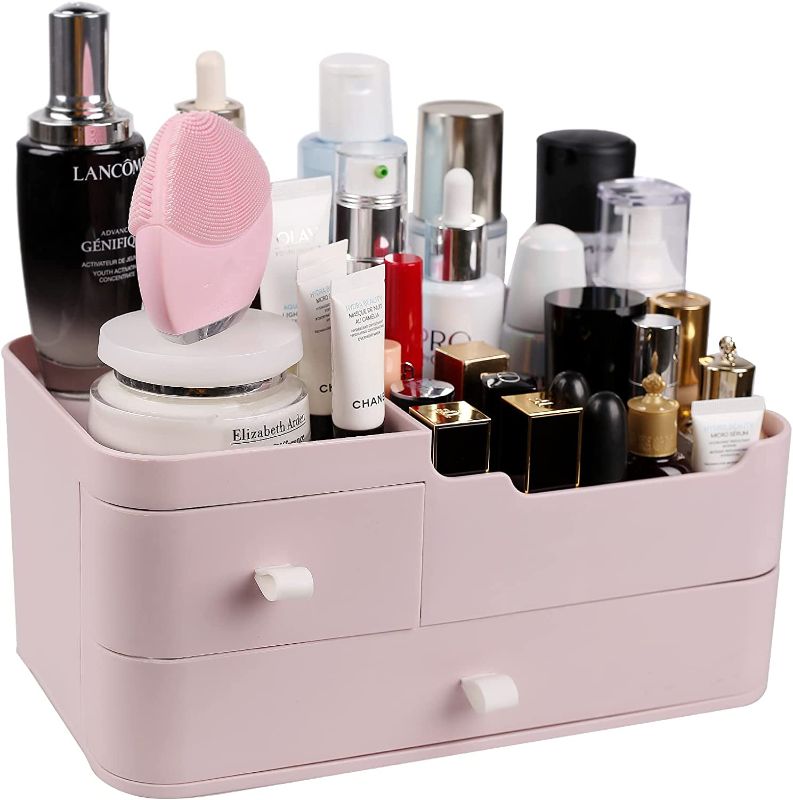 Photo 1 of Abiudeng Makeup Organizer for Cosmetic,Large Capactity Organizer with Drawers,skincare organizers,bathroom organizer for Lipsticks,Jewelrys,Nail Care,Skincare,Eyeshadows-Medium White
