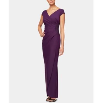 Photo 1 of Alex Evenings Embellished Jersey Column Gown in Summer Plum at Nordstrom, Size 14
