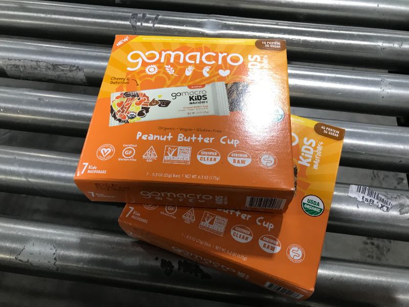 Photo 2 of 2 BOXES GoMacro Kids MacroBar Organic Vegan Snack Bars - Peanut Butter Cup (0.90 Ounce Bars, 7 Count), BEST BY 30 NOV 2022
