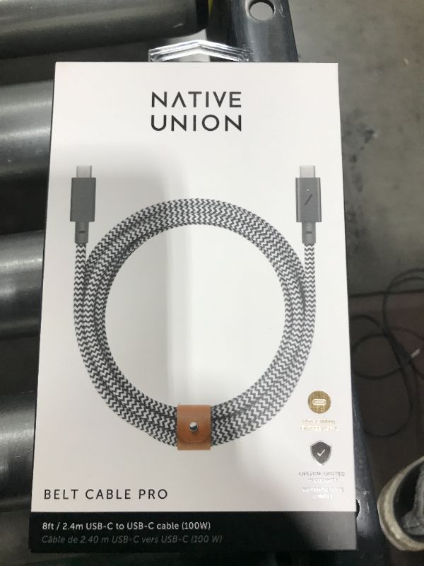 Photo 2 of Native Union Belt Cable USB-C - USB-C - cable,8 FOOT,  2.4 m, Rose