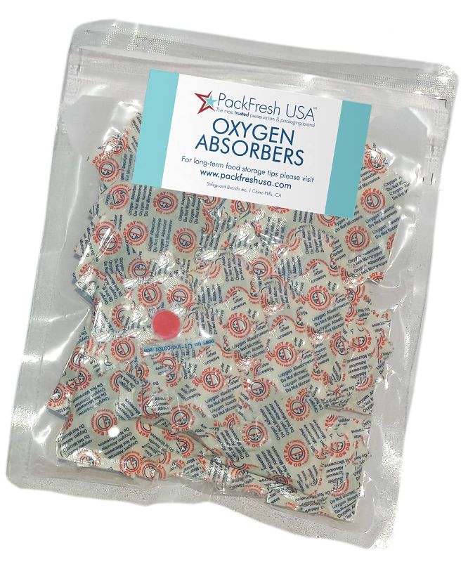 Photo 1 of 100cc Oxygen Absorber Packs with Oxygen Indicator - Food Grade - Non-Toxic - Food Preservation - Vacuum Sealed