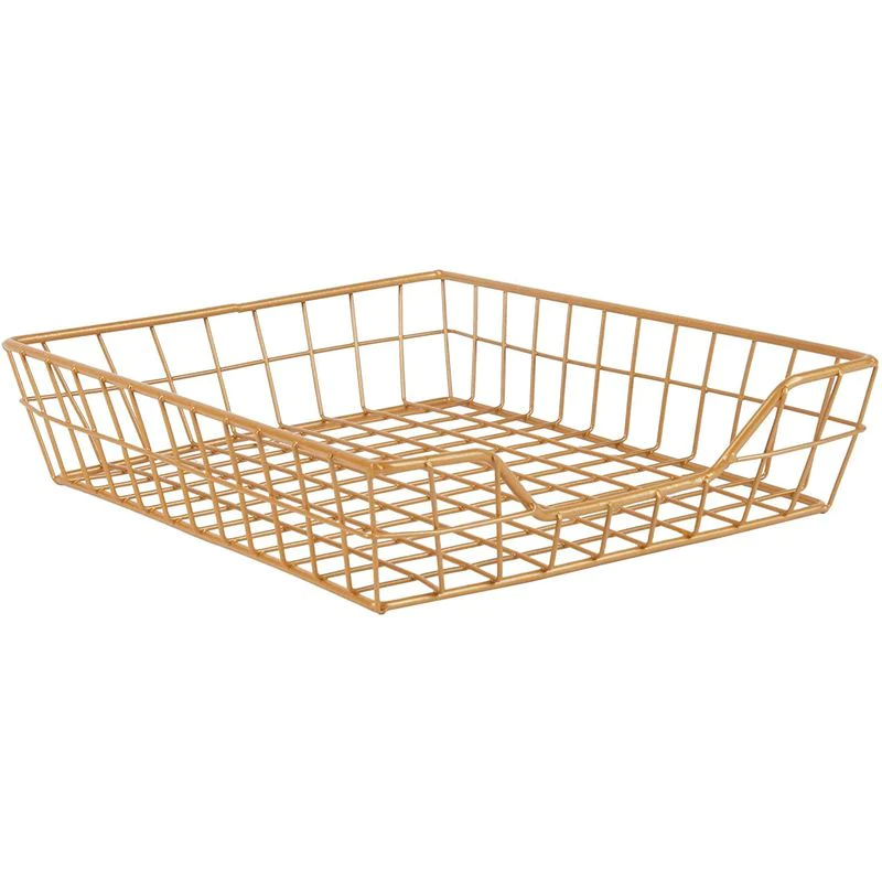 Photo 1 of JUVALE Gold Paper Tray Organizer, Office Desk Supplies (12.7 x 10 x 2.7 in)
