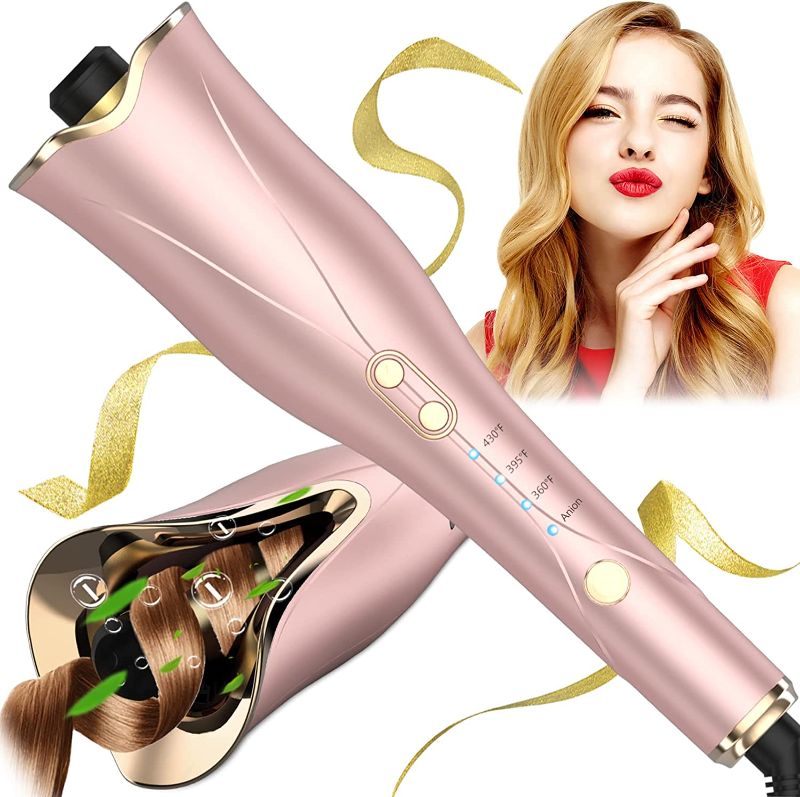 Photo 1 of Automatic Curling Iron, Auto Hair Curler with 1” Ceramic Ionic Barrel, Smart Anti-Stuck, Auto Shut-Off, 3 Temps Up to 430?, Hair Curler with Dual Voltage for Hair Styling
