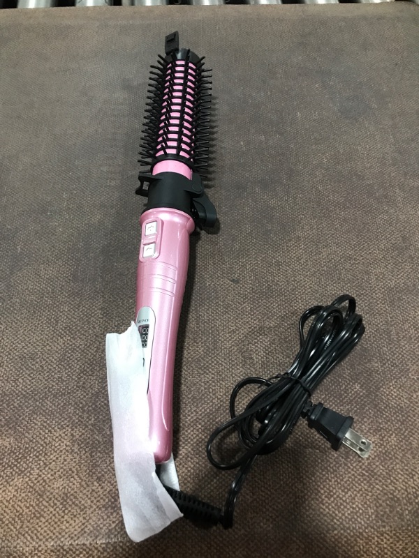 Photo 2 of MaikcQ 1.25 Inches Rotating Curling Iron Professional Dual Voltage Tourmaline Ceramic Hair Curler with LCD Digital Display Adjustable Temp 176°F to 410°F for All Hair Types -Pink
