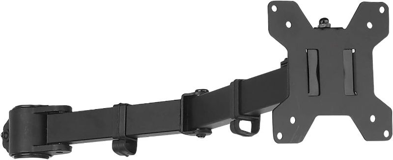 Photo 1 of WALI Single Monitor Arm, Fully Adjustable Pole Mount Bracket for WALI Monitor Mounting System (001ARM), Black
