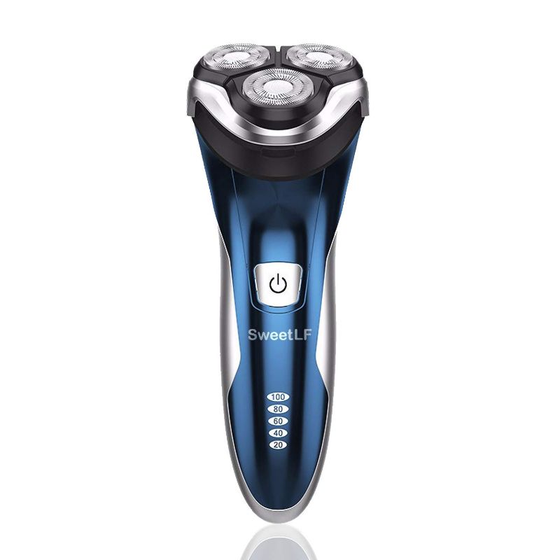 Photo 1 of SweetLF 3D Rechargeable Waterproof IPX7 Electric Shaver Wet & Dry Rotary Shavers for Men Electric Shaving Razors with Pop-up Trimmer, Blue
