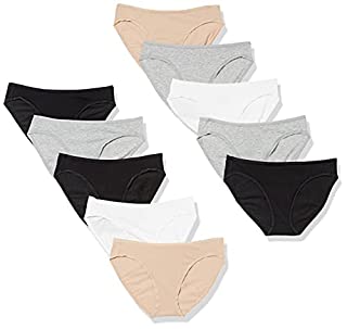 Photo 1 of Amazon Essentials Women's Cotton Bikini Brief Underwear, Pack of 10, Neutral, Small