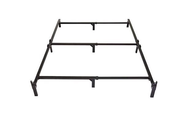 Photo 1 of Basics 9-Leg Support Metal Bed Frame - Strong Support for Box Spring and Mattress Set - Tool-Free Easy Assembly - Queen Size Bed