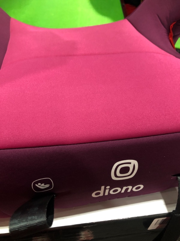 Photo 5 of Diono Solana 2 XL 2022, Dual Latch Connectors, Lightweight Backless Belt-Positioning Booster Car Seat, 8 Years 1 Booster Seat, Pink