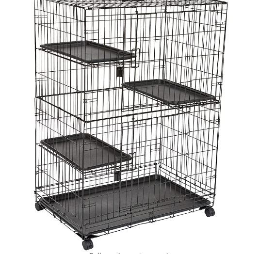 Photo 1 of Amazon Basics 3-Tier Wire Cat Cage Playpen Kennel