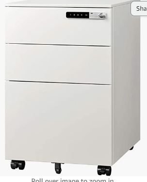 Photo 1 of DEVAISE 3-Drawer Mobile File Cabinet  WHITE