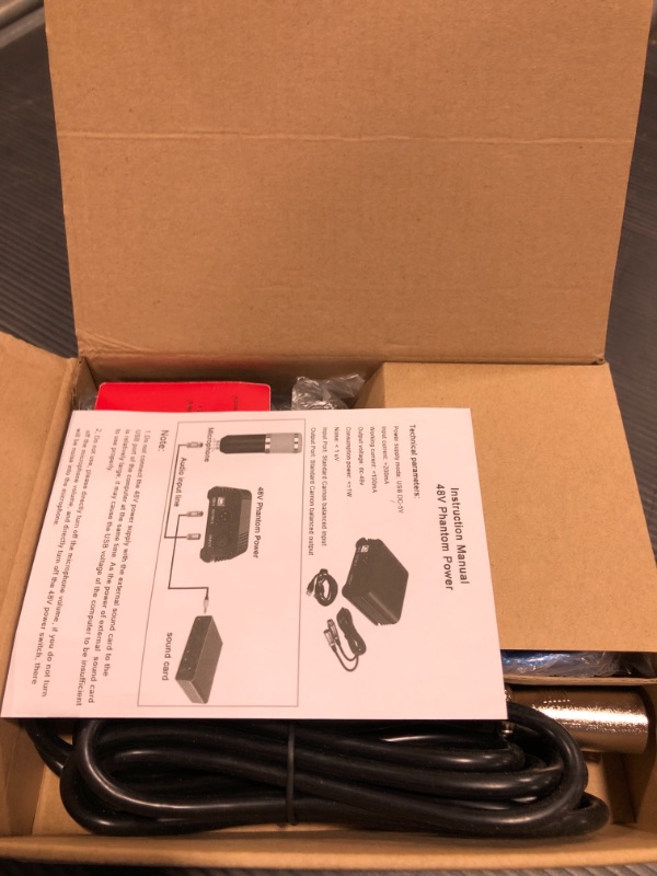 Photo 1 of Aokeo 48V Phantom Power Supply Powered by USB Plug in, Included with 8 feet USB Cable, Bonus + XLR 3 Pin Microphone Cable for An