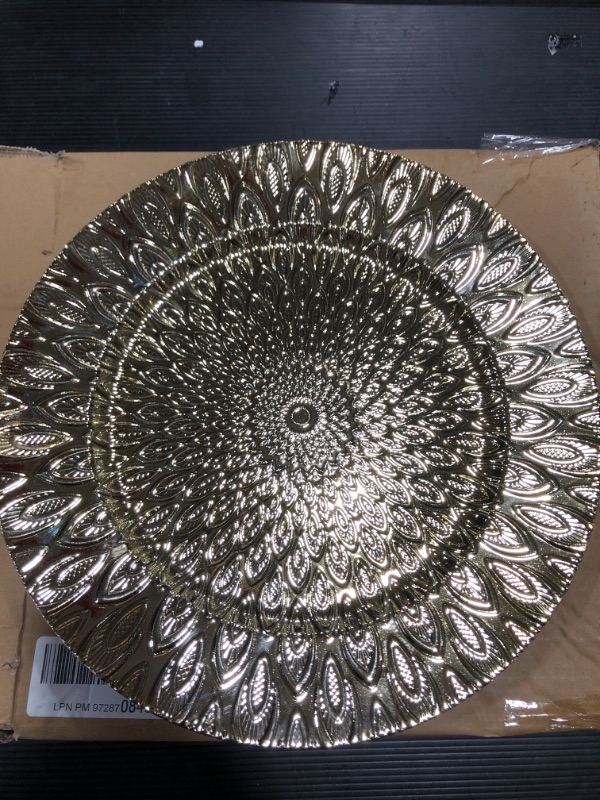 Photo 1 of 13 inch gold plastic plates 5 cnt