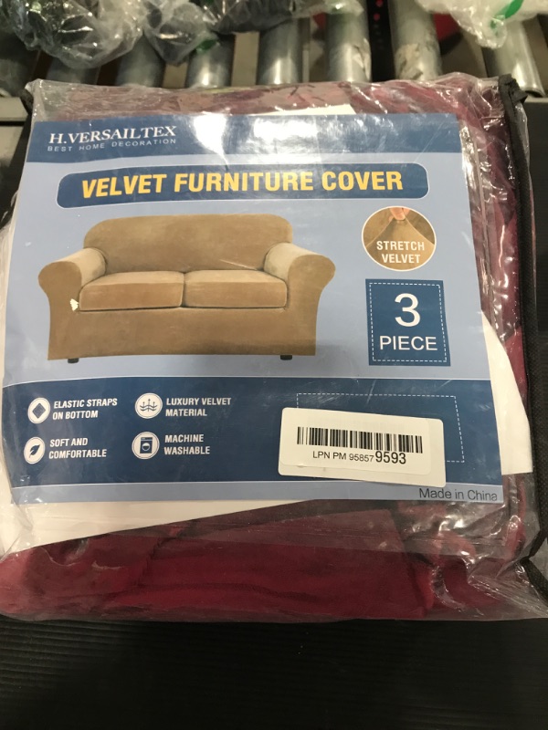 Photo 1 of 3 pc Plush Velvet Furniture Cover