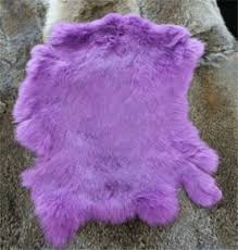 Photo 1 of 1pcs 100% High Quality Dyed Rabbit Skin Pelt Real Fur Light Purple Hide Craft