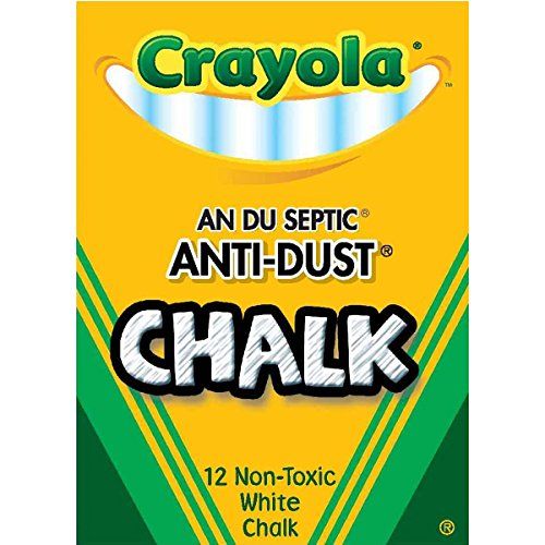 Photo 1 of Crayola Nontoxic Anti-Dust Chalk, White, 12 Sticks/Box (50-1402)