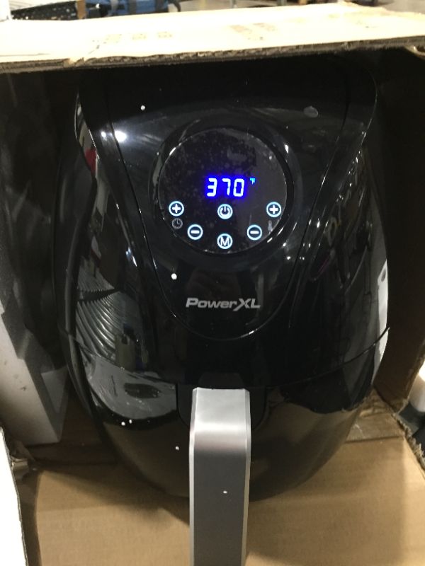 Photo 1 of PowerXL Air Fryer Maxx Classic 4 QT , Special Edition 2022, Extra Hot Air Fry, Cook, Crisp, Broil, Roast, Bake, High Gloss Finish, Black (4 Quart)
