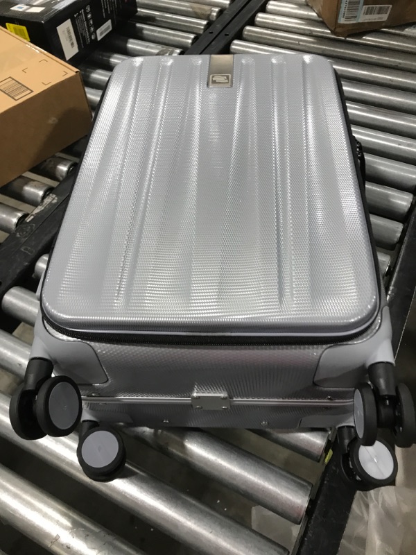 Photo 1 of 1 Hanke Carry On Luggage, Suitcase with Wheels & Front Opening, 20in Spinner Luggage Built in TSA Aluminum Frame PC Hardside Rolling Suitcases Travel Bag - Grey
