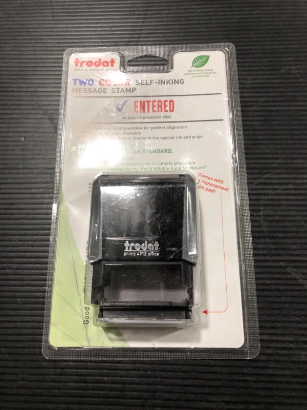 Photo 2 of rodat 4912 Rectangle Stock 2 Colors Self Inking Rubber Stamp with Entered with Pic