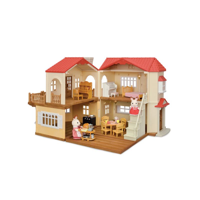 Photo 1 of Calico Critters Red Roof Country Home, Dollhouse Playset with Figures, Furniture and Accessories
