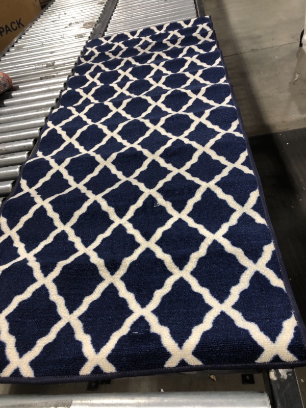 Photo 1 of 70x26 inch Blue and White Runner 