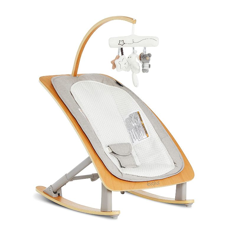 Photo 1 of Evolur Light Gray Tory 2-in-1 Rocker & Chair
