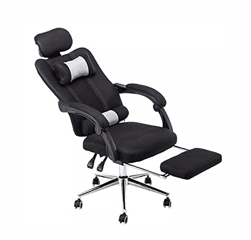 Photo 1 of Comfty Padded Headrest and Chrome Base Deluxe Executive Leather Office Chair, 43.7” - 46.85”, Black
