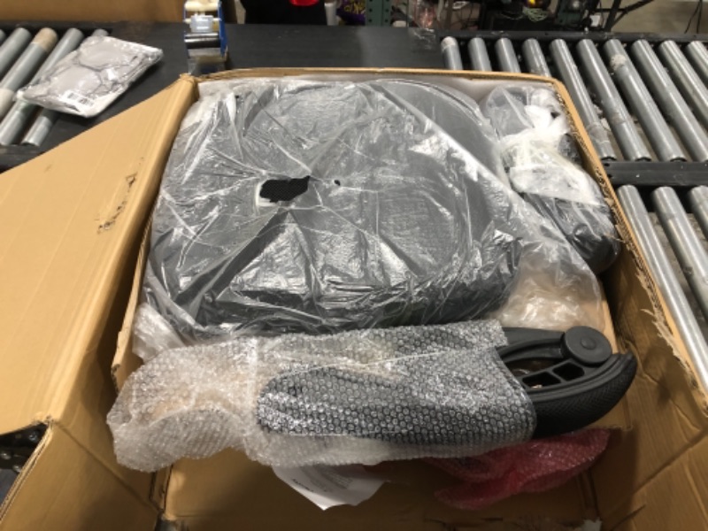 Photo 1 of Comfty Padded Headrest and Chrome Base Deluxe Executive Leather Office Chair, 43.7” - 46.85”, Black
