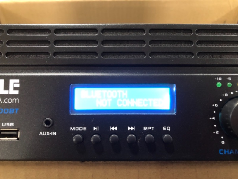 Photo 3 of 2-Channel Bluetooth Power Amplifier - 2000W Bridgeable Rack Mount Pro Audio Sound Wireless Home Stereo Receiver w/TRS XLR Input