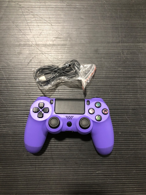 Photo 2 of YU33 Wireless Remote Controller Compatible with Playstation 4 System, for PS4 Console with Two Motors and Charging Cable, Great Gamepad Gift for Girls/Kids/Man (Purple)