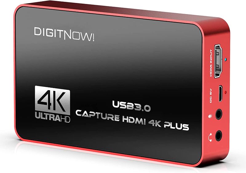 Photo 1 of DIGITNOW HD 60S USB 3.0 Capture Card HDMI 4K Plus, 1080P 60FPS or 4K HDMI Audio Video Capture No Lag Passthrough for Video Recording, Live Streaming,Compatible with PS4/Pro,PS5, Xbox One X/S, Xbox 360