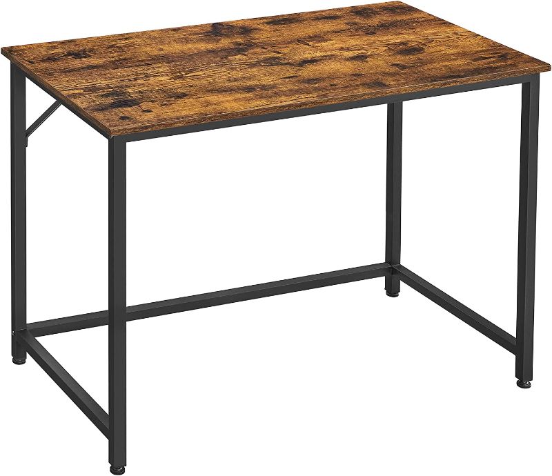 Photo 1 of VASAGLE Writing Desk, Computer Desk, Small Office Table, 100 x 50 x 75 cm, Study, Home Office, Simple Assembly, Steel, Industrial Design, Rustic Brown and Black LWD41X
