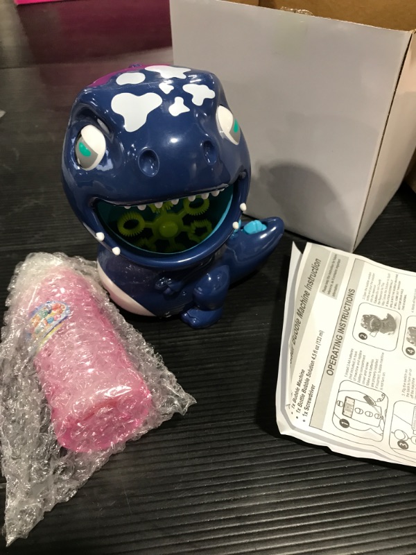 Photo 1 of  Bubble Machine Operate Easily Endurance Cartoon Appearance Dinosaur Bubble Blowing Toy Bubble Maker for Chlidren