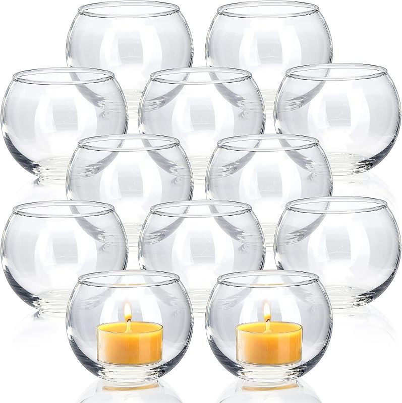 Photo 2 of 
Volens Clear Votive Candle Holders Set of 12, Glass Tealight Candle Holder Bulk for Wedding Decor and Home Decor