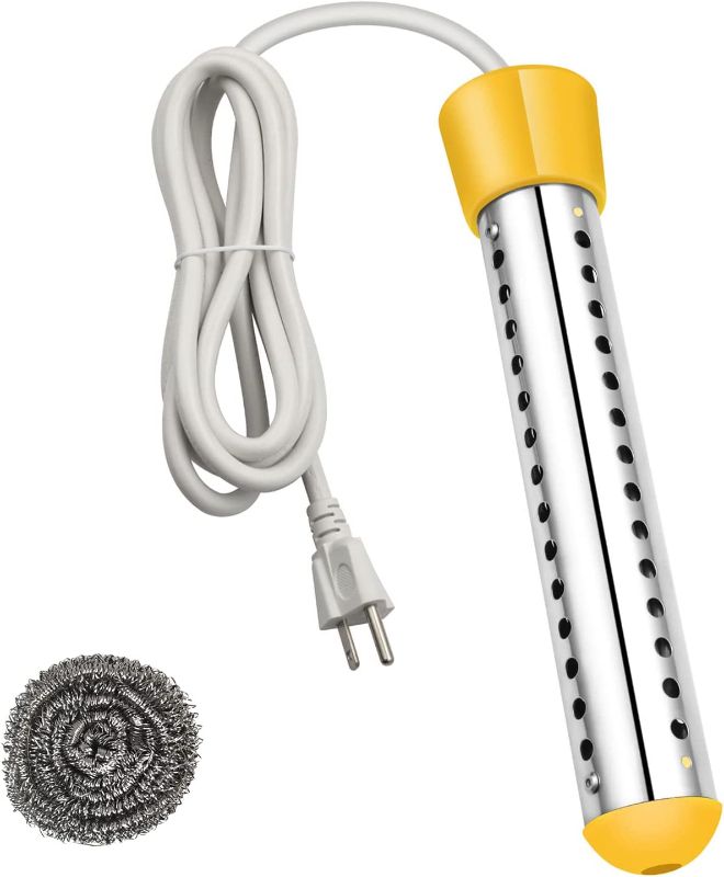 Photo 1 of 
Immersion Heater, GESAIL 1500W Submersible Immersion Water Heater with Full 304 Stainless-Steel Guard, Bucket Heater Heats 5 Gallons of Water in Mimutes Yellow