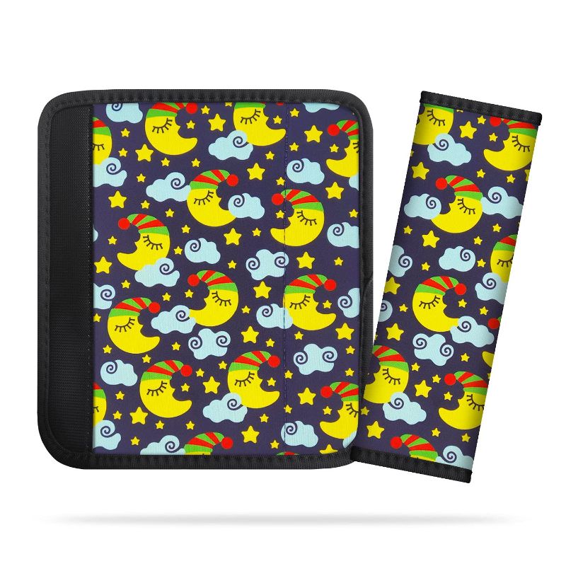 Photo 1 of 2Pack Seat Belt Cover for Kids, Cute Cartoon Pattern Car Seat Belt Pads Cover for Girls and Boys, Kid's Seat Belt Cushion, Shoulder Strap Pad (Stars & Moon)