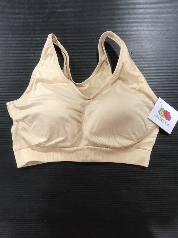 Photo 1 of [Size L] Fruit of the Loom Ladies Padded Sports Bra- Nude