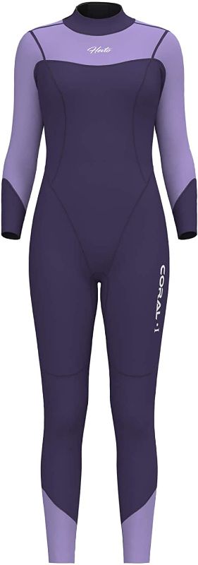 Photo 1 of [Size S] Hevto Women Wetsuits 3/2mm Neoprene Surfing Swimming Diving SUP Full Suits Keep Warm in Cold Water- Purple